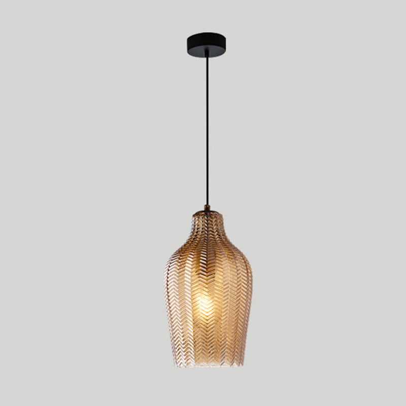 Wavy Glass Shaded Pendant Lamp