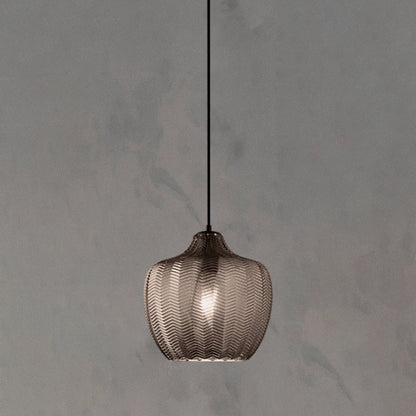 Wavy Glass Shaded Pendant Lamp