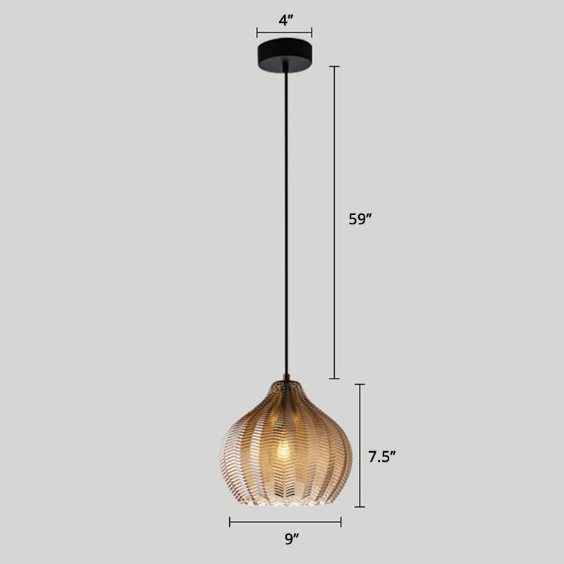 Wavy Glass Shaded Pendant Lamp