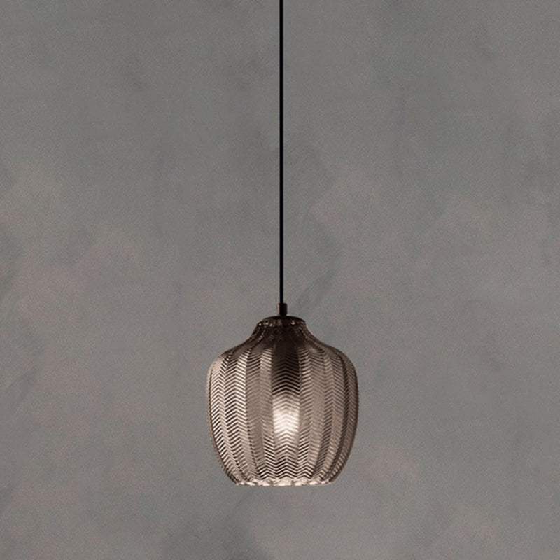 Wavy Glass Shaded Pendant Lamp