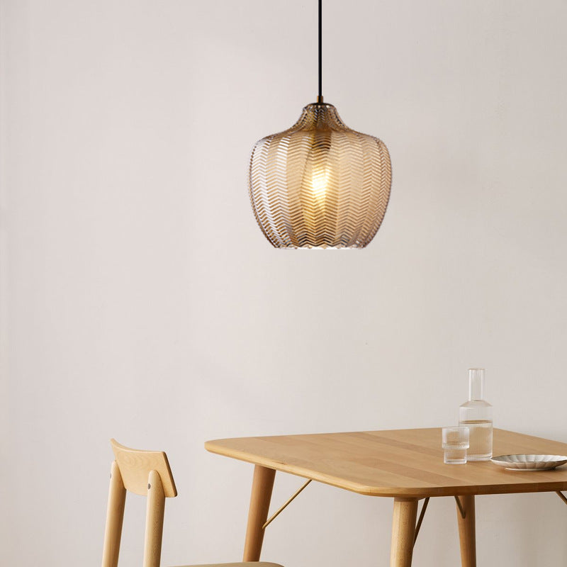 Wavy Glass Shaded Pendant Lamp