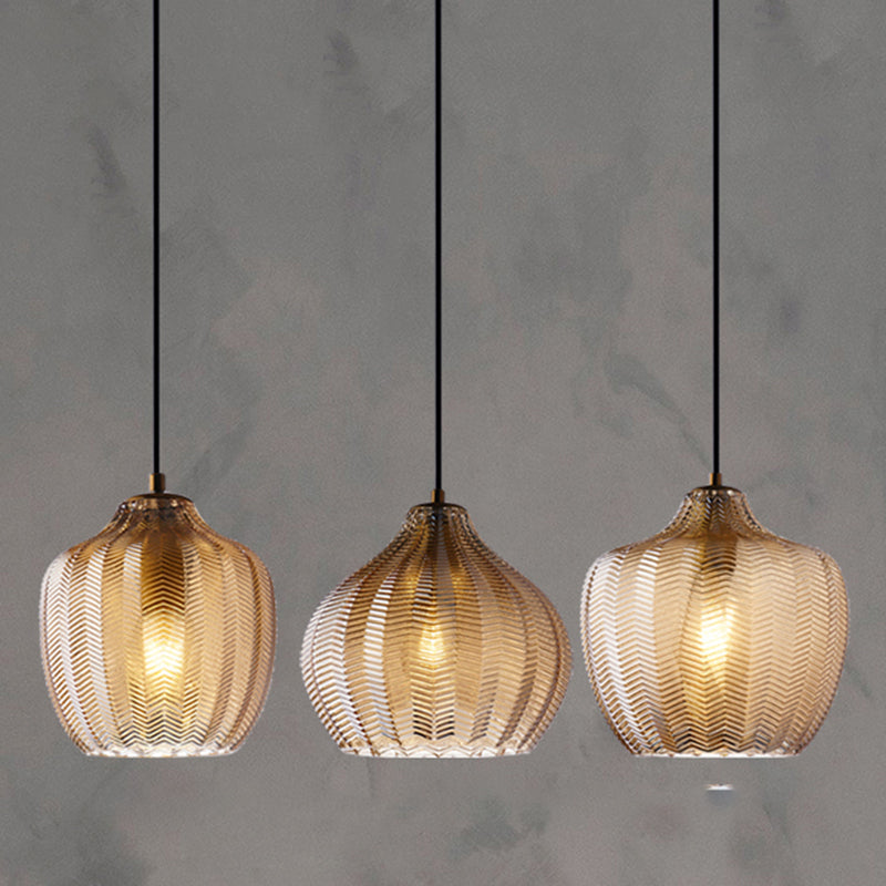 Wavy Glass Shaded Pendant Lamp