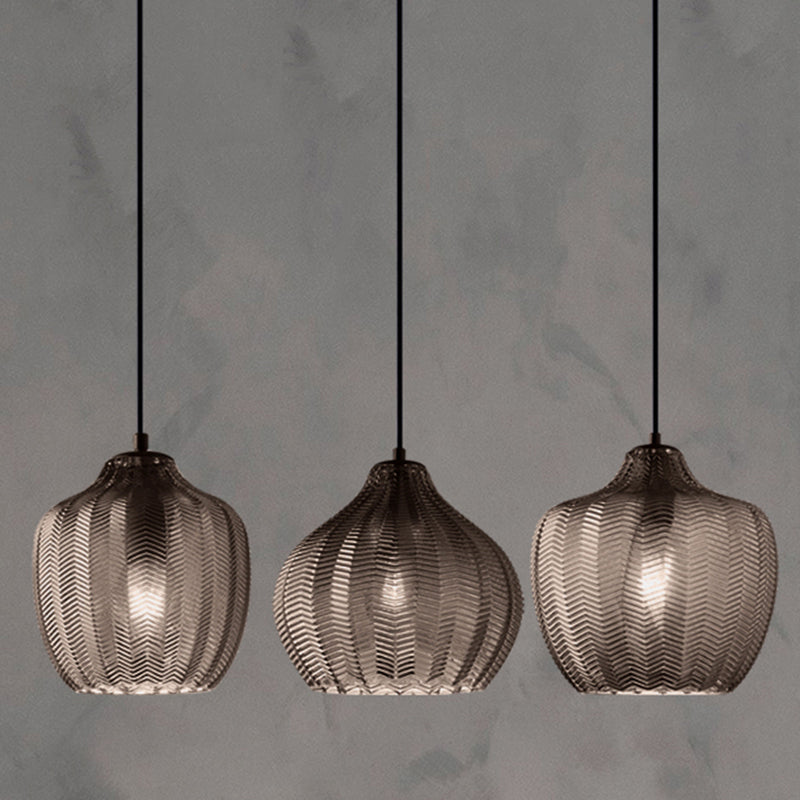 Wavy Glass Shaded Pendant Lamp