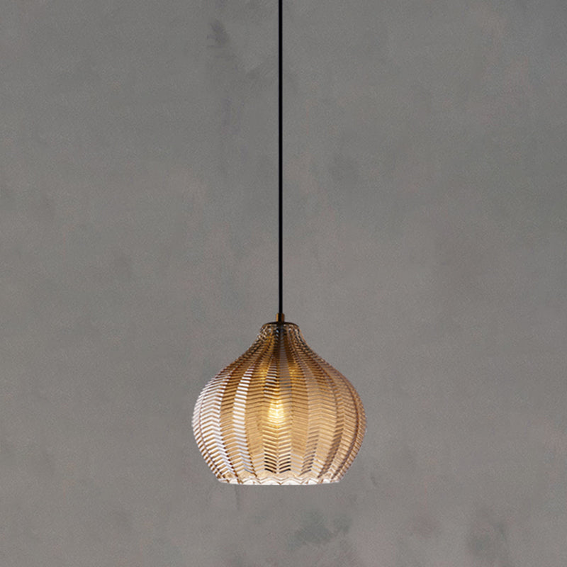 Wavy Glass Shaded Pendant Lamp