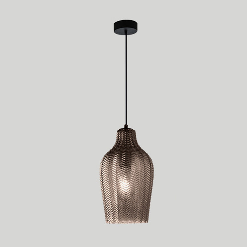 Wavy Glass Shaded Pendant Lamp