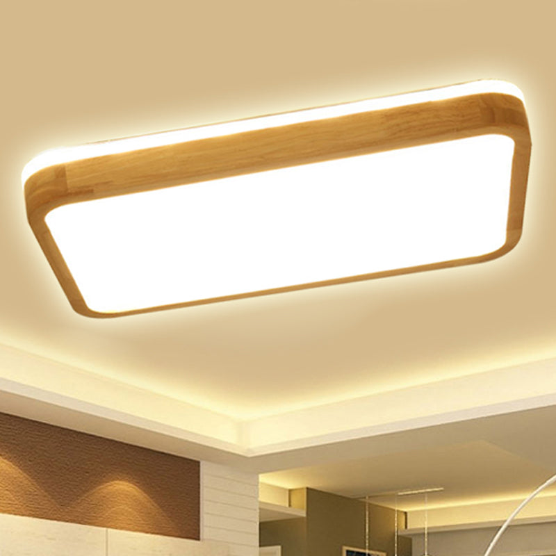 Wood Flush Mount Lamp