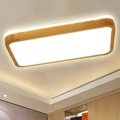 Wood Flush Mount Lamp