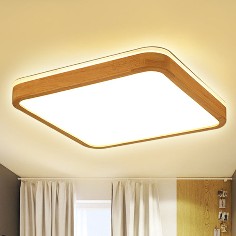 Wood Flush Mount Lamp