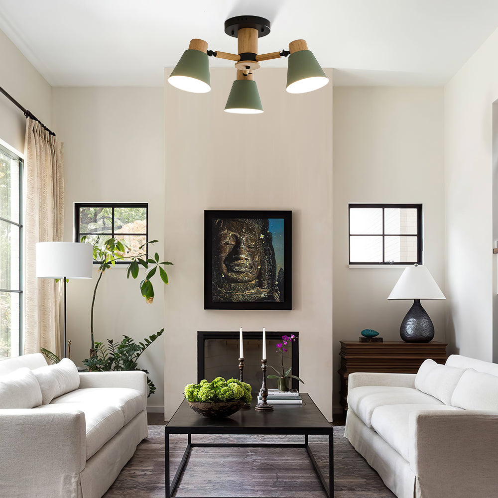 Wooden Flush Mount Ceiling Light