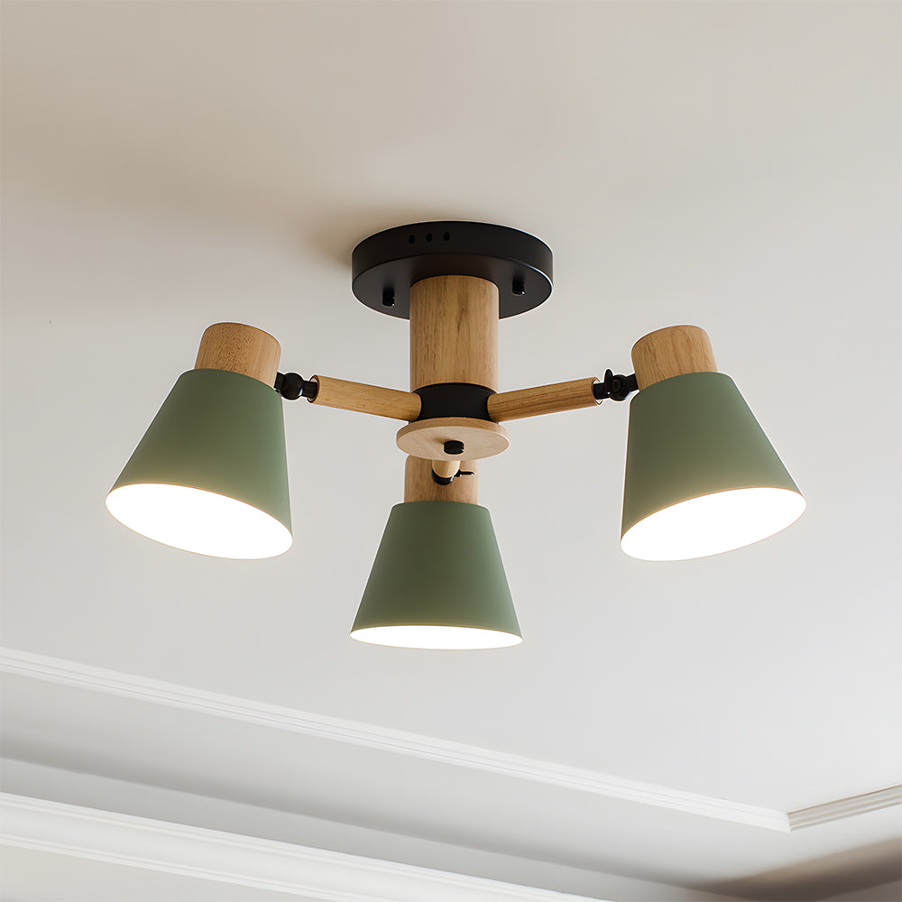 Wooden Flush Mount Ceiling Light