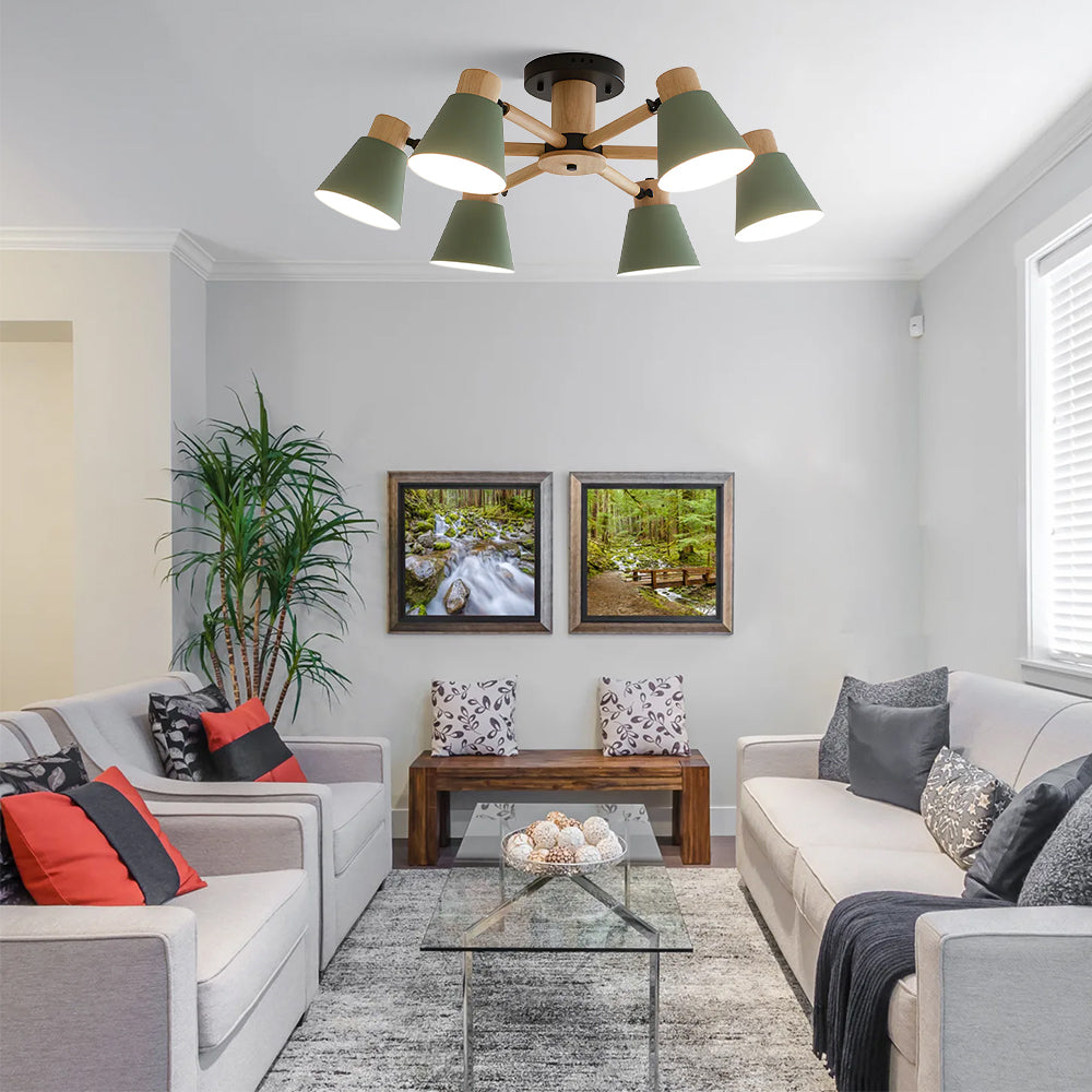Wooden Flush Mount Ceiling Light