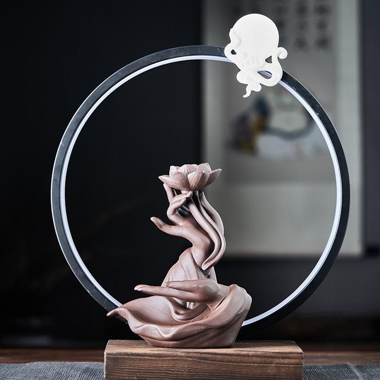 Buddha Hand Lotus Backflow Incense Burner