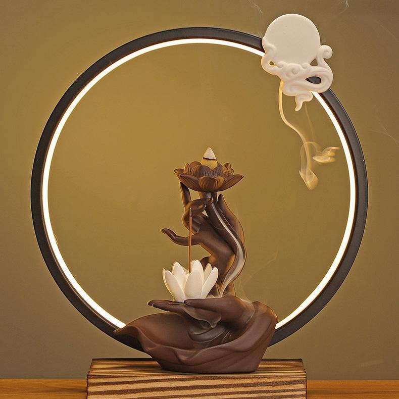 Buddha Hand Lotus Backflow Incense Burner