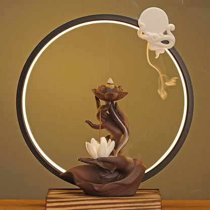 Buddha Hand Lotus Backflow Incense Burner