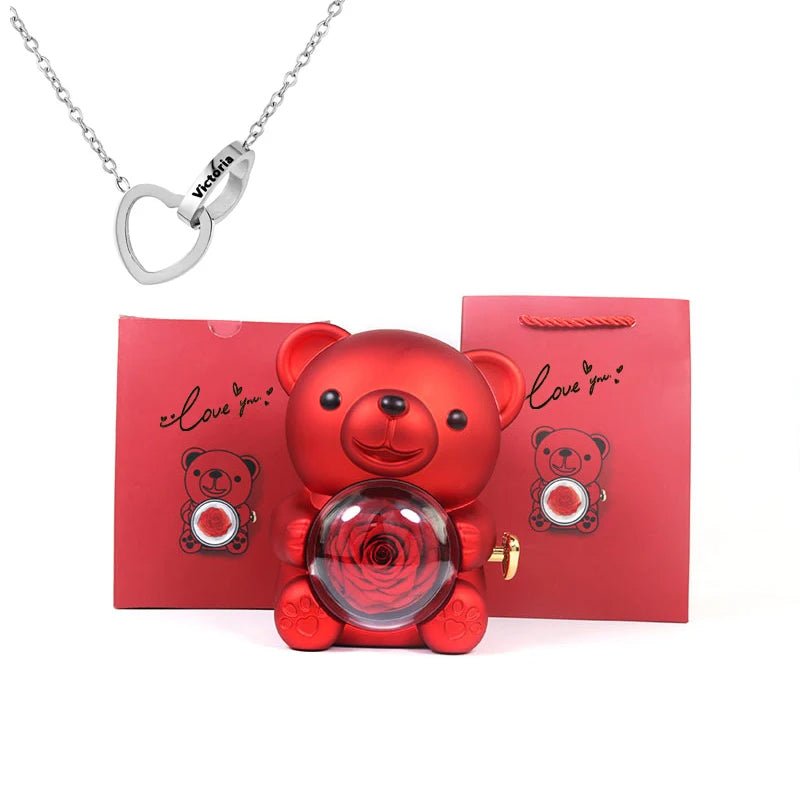 Eternal Rotating Rose Bear