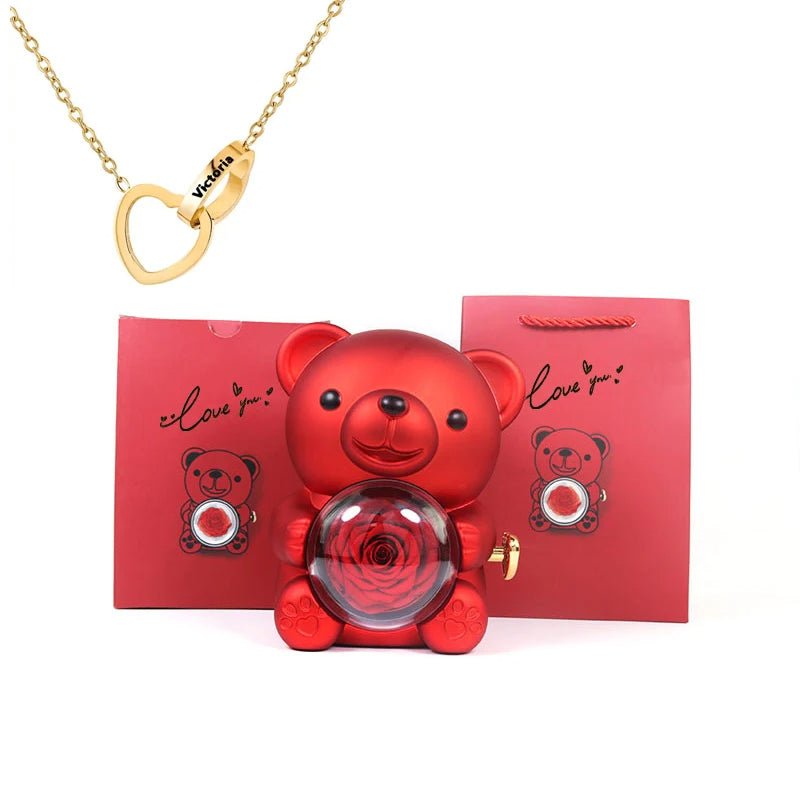 Eternal Rotating Rose Bear