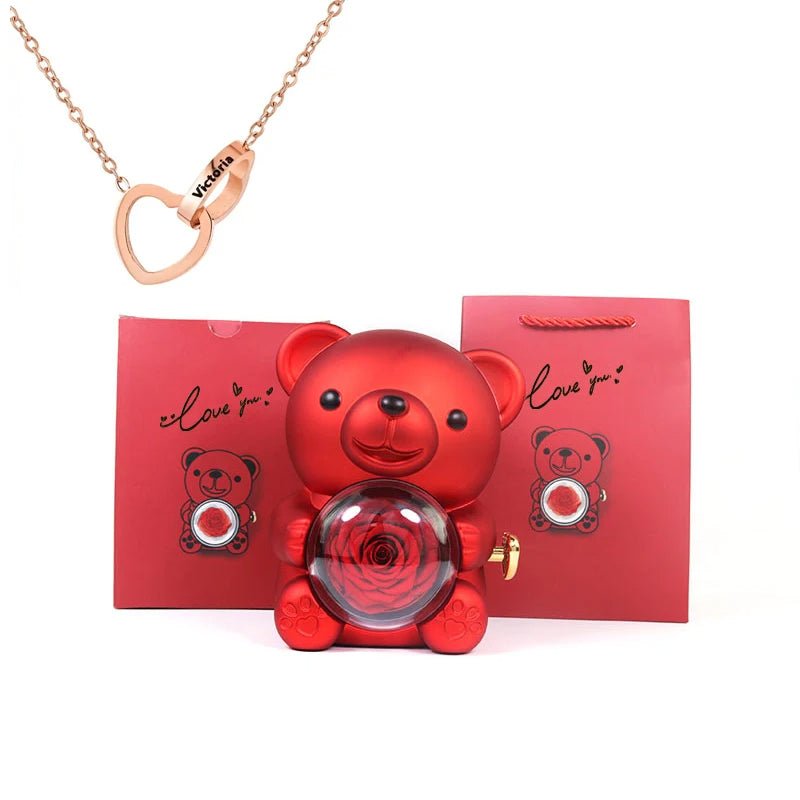 Eternal Rotating Rose Bear