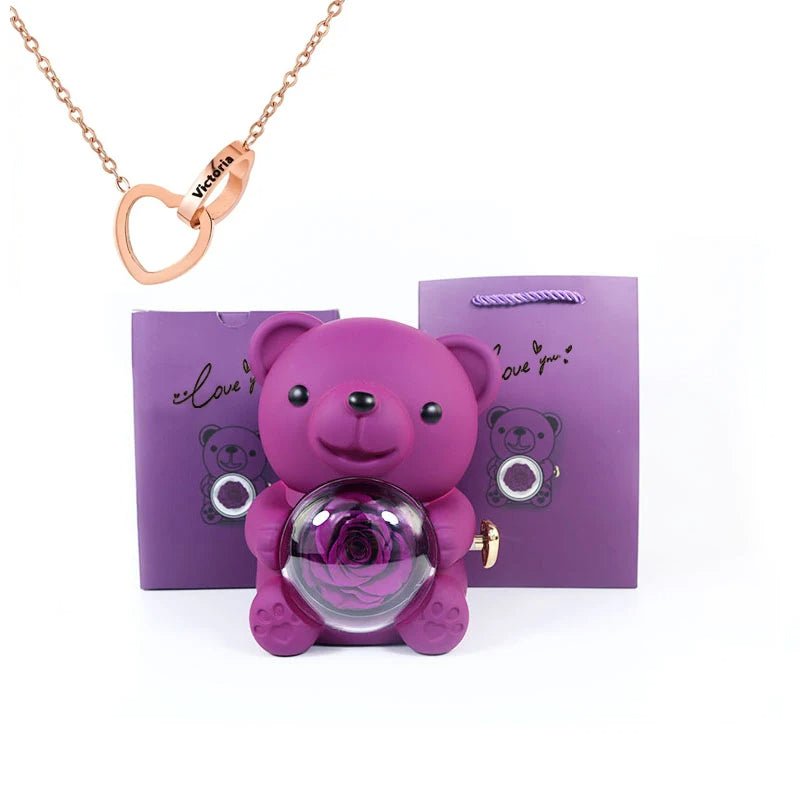 Eternal Rotating Rose Bear