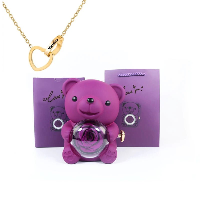 Eternal Rotating Rose Bear