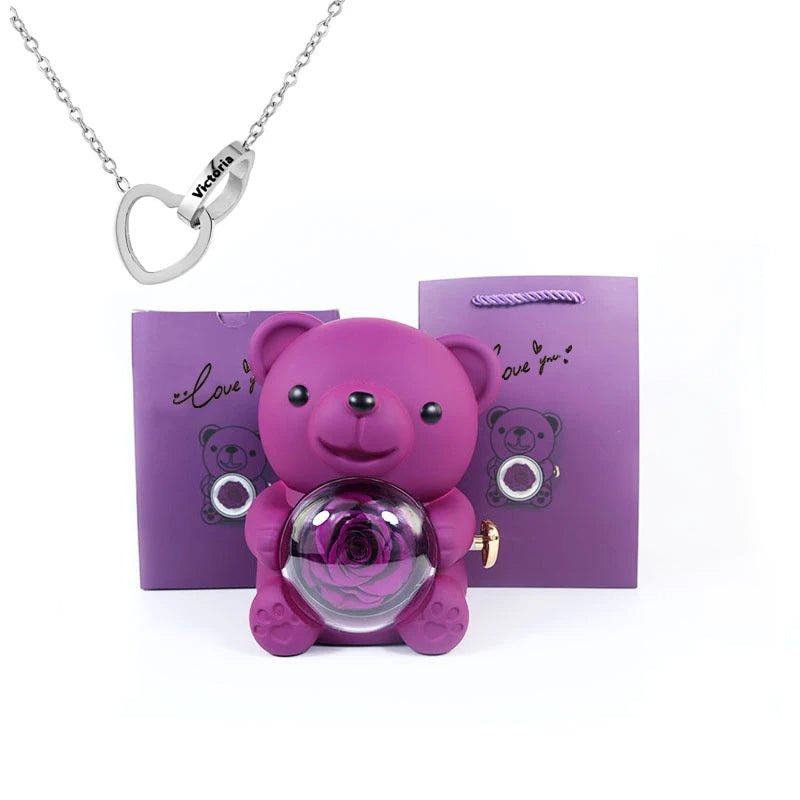 Eternal Rotating Rose Bear
