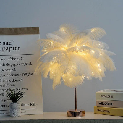 Variant image for Feather Palm Tree Lamp | Decorative Branch Lamp | Ambient Tree Light | Twig Tree with Lights | Lighted Xmas Trees | Prelit Tree – Emeglin-1