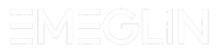 White 'EMEGLIN' logo on a white background