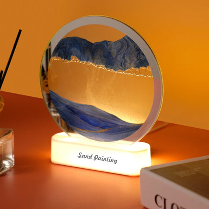 Variant image for Quicksand Mountain Painting LED Lamp | Artistic Table Lamp | Sculpture Lamp | Aesthetic Table Lamp | Handmade LED Lamp | Decorative Desk Lamp – Emeglin-1