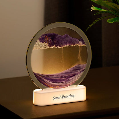 Variant image for Quicksand Mountain Painting LED Lamp | Artistic Table Lamp | Sculpture Lamp | Aesthetic Table Lamp | Handmade LED Lamp | Decorative Desk Lamp – Emeglin-3