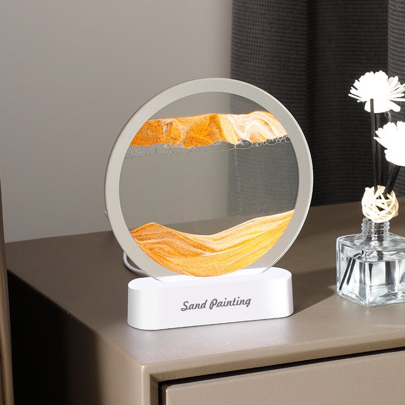 Variant image for Quicksand Mountain Painting LED Lamp | Artistic Table Lamp | Sculpture Lamp | Aesthetic Table Lamp | Handmade LED Lamp | Decorative Desk Lamp – Emeglin-4