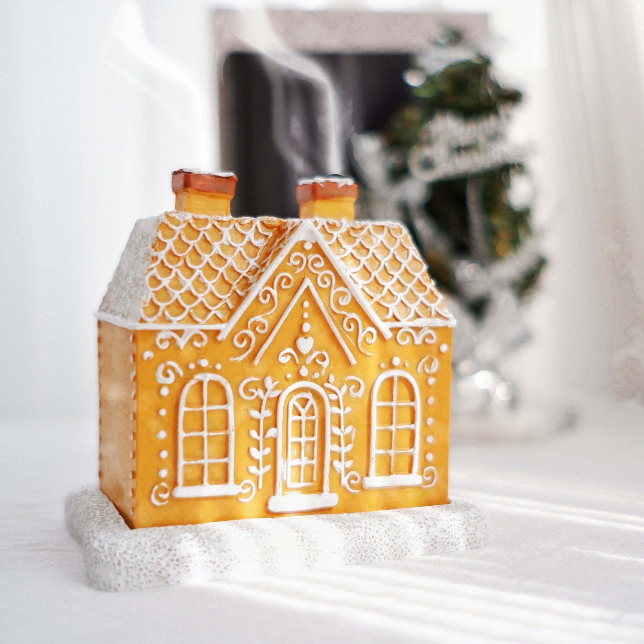 Snowy Log Cabin Incense Burner