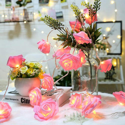 Variant image for Delightful Rose Blossom Strings | Lighted Rose | Romantic Bedroom Light | Rose Fairy Lights | Flower Night Light | Valentine’s Day Decor – Emeglin-1